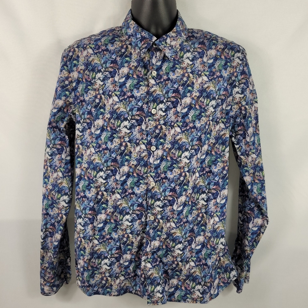 John Lennon Collection Retro Long Sleeve Button-Up Dress Shirt size Mens Large